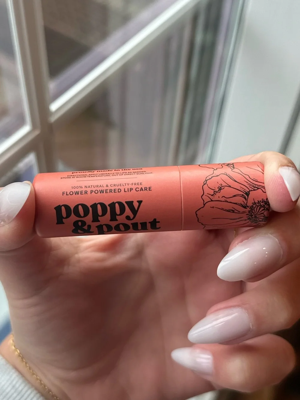 Poppy & Pout Pomegranate Peach Flower-Powered Lip Care Balm — NWT